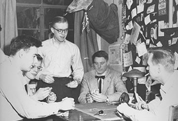 Group of students playing cards